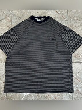 Y2K Mistral Horizontal Striped Ringer T-Shirt Size L